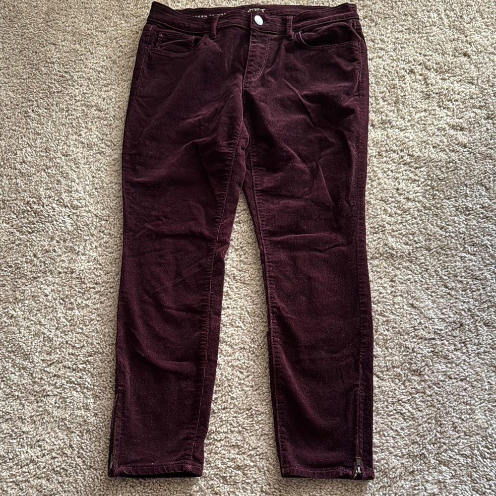 Ann Taylor Deep Burgundy Skinny Jeans